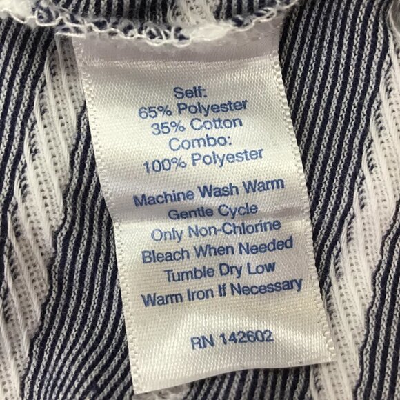 Sail to Sable STS Dress Blue White Striped Size XS 3/4 Sleeve Zipper Textured - Picture 10 of 10